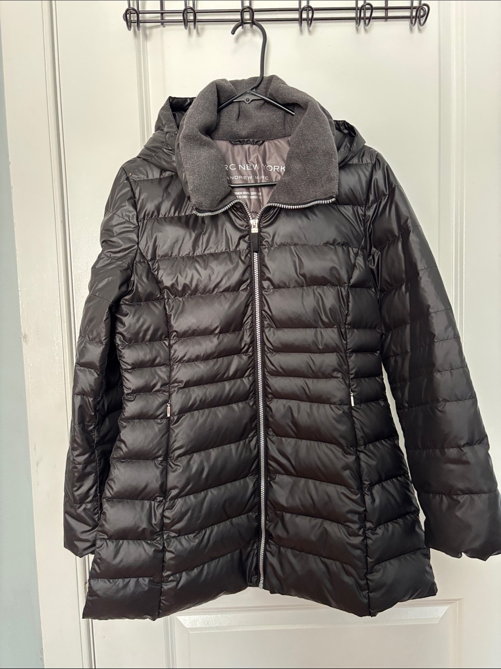 Marc New York Women’s Black Quilted Puffer Jacket with Hood